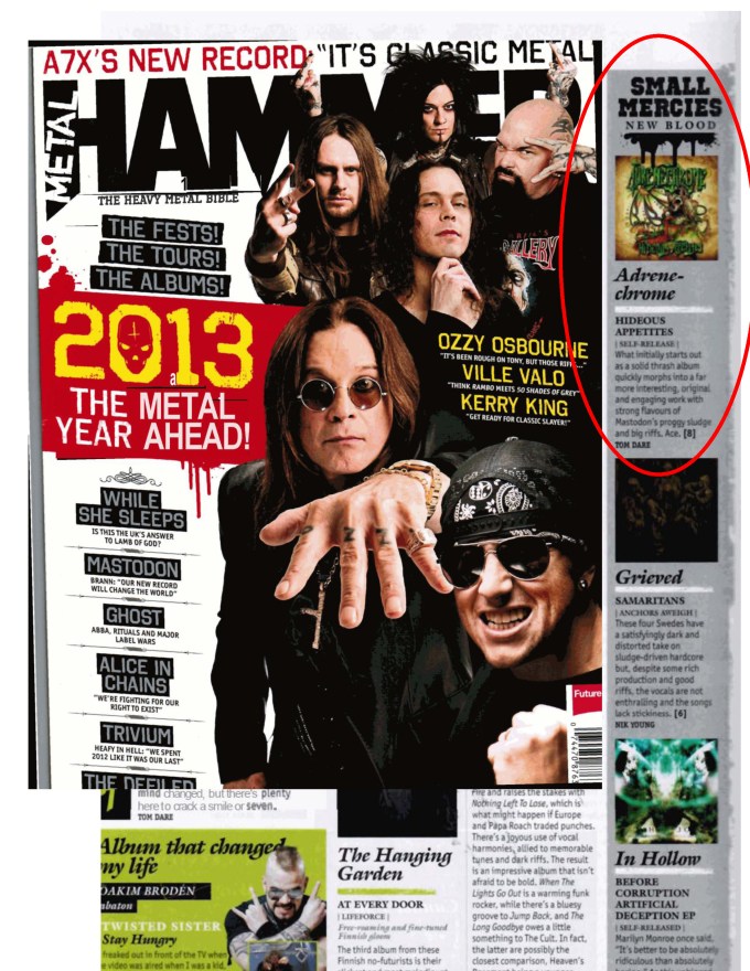 March 2013 - Metal Hammer - Adrenechrome - Review