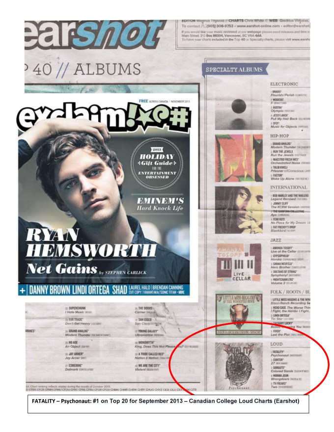 November 2013 - Earshot #1 Fatality Psychonaut Exclaim Mag
