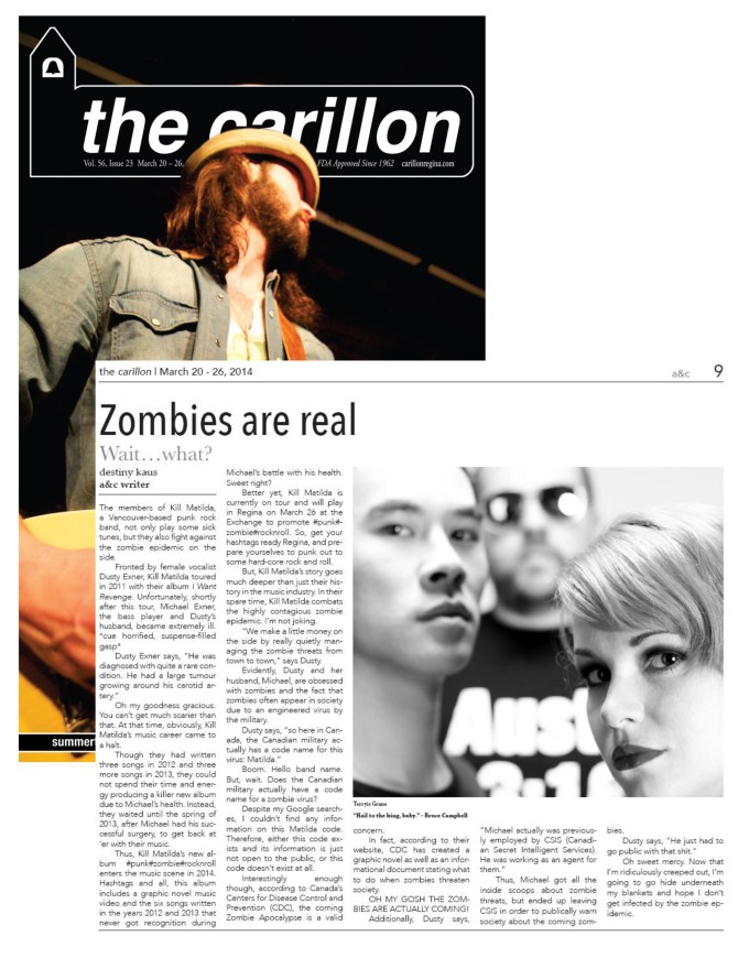 March 20 2014 - The Carillon - Regina - Kill Matilda