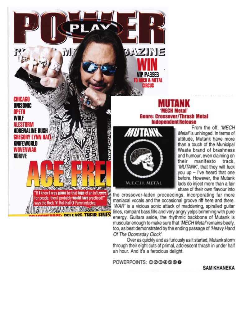 Aug 2014 - Powerplay magazine - review - MUTANK - M.E.C.H. METAL