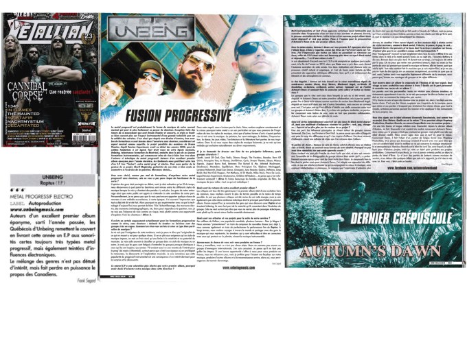 Metallian Mag - Unbeing #85 - Interview - Review - print
