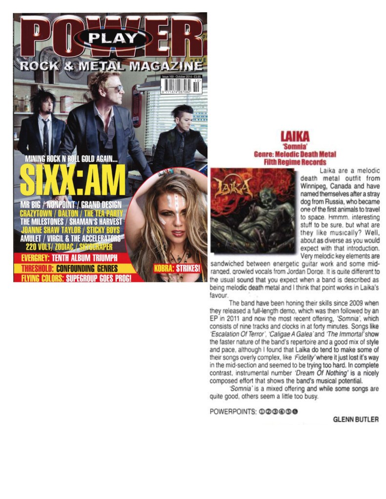 October 2014 - Power Play Mag UK - Issue # 169 - Laika