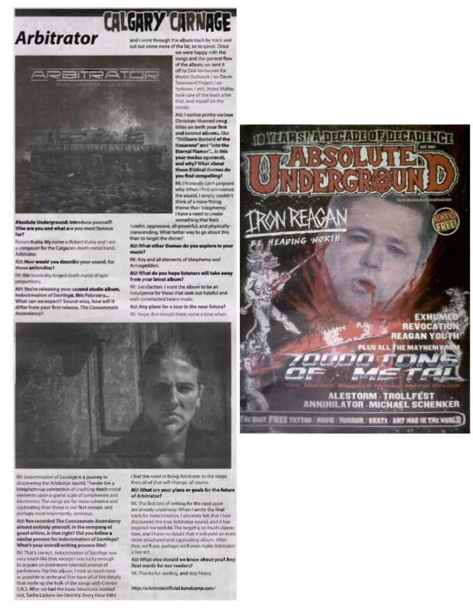 Asbsolute Underground Mag - Feb-March 2015 - Arbitrator