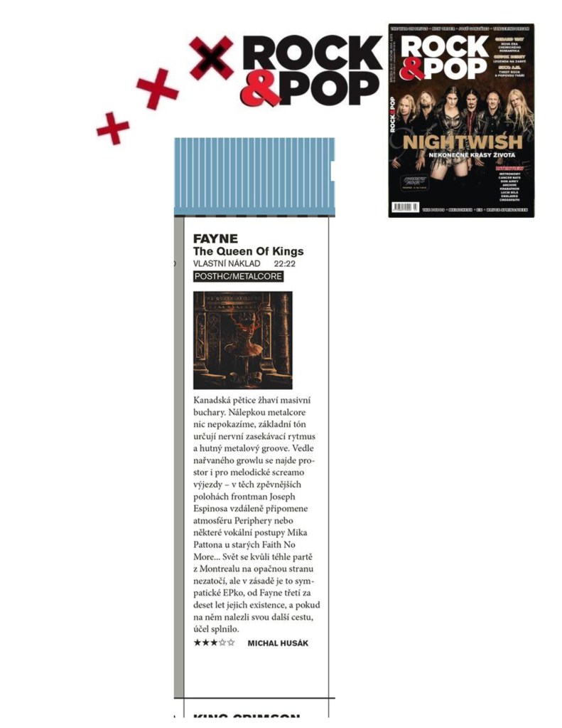 March 2015 - Rock and Pop - Czech  - Fayne