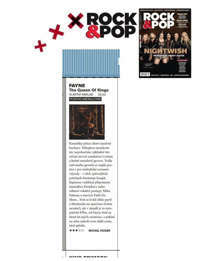 March 2015 - Rock and Pop - Czech  - Fayne