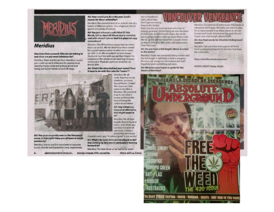 Absolute Underground Mag - Issue #63 - April-May 2015 - Meridius