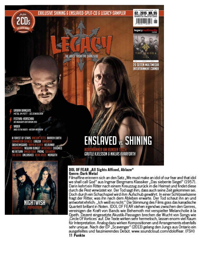 February - Legacy #95 - Idol of Fear