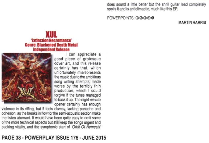 June 2015 - Powerplay Mag UK - Review - XUL